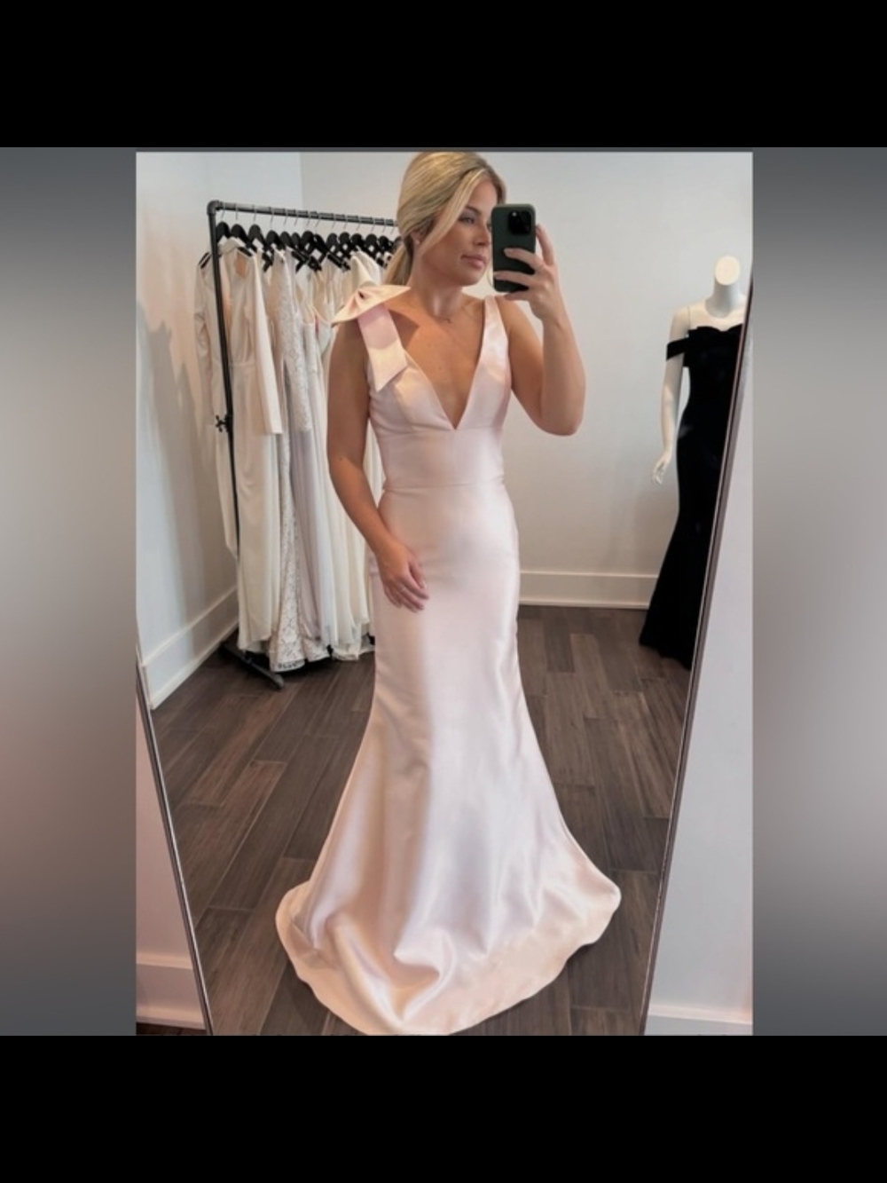 Lazaro Lucy Bow Gown Wedding Dress In Blush Size 4 Nwt